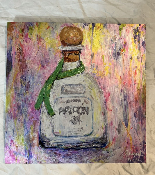 Patron Silver Tequila Bottle Brushed Metal Print