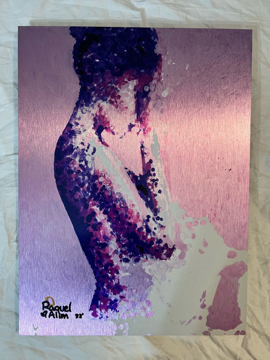 Strength and Courage ( Pink Lady ) Brushed Metal Print