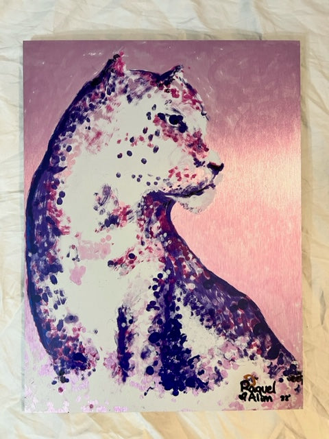 Rosey Spots ( Leopard ) Brushed Metal Print