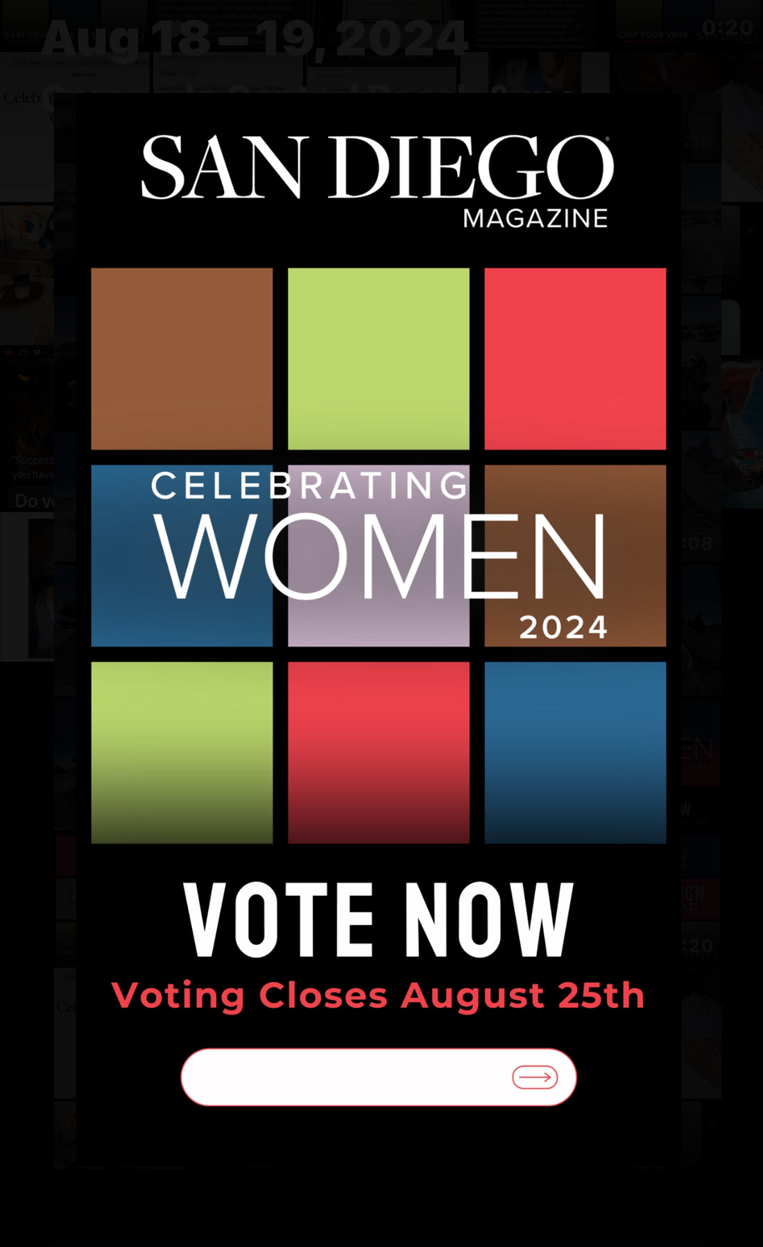 Guess what? I was nominated for San Diego Magazine: Celebrating Women Awards 2024 in the Art and Design Category!!! 🎉