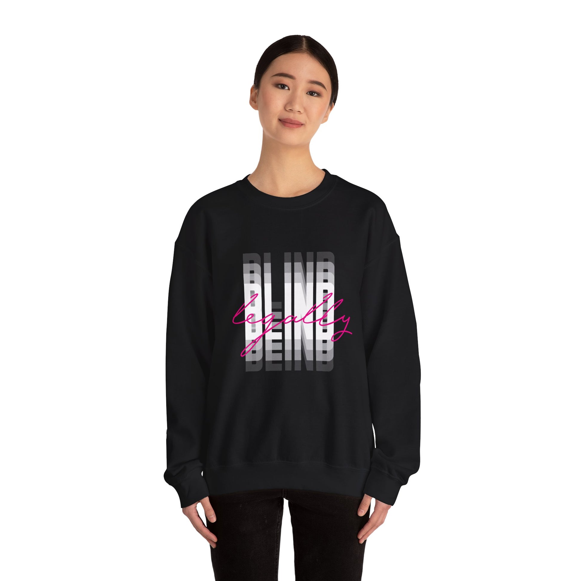 Legally Blind (pink)- Unisex Heavy Blend™ Crewneck Sweatshirt