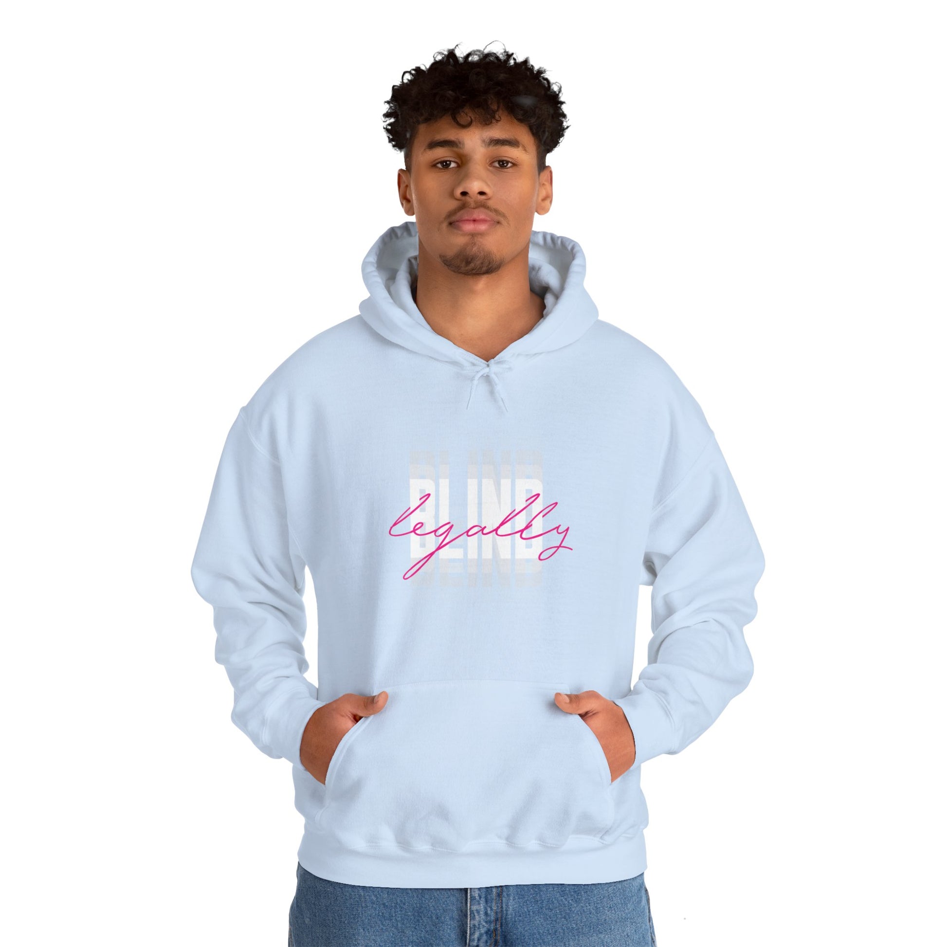 Legally Blind (Blurry) w/ pink- Unisex Heavy Blend™ Hooded Sweatshirt