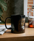 Unblurred Warrior Lion: Black mug 11oz