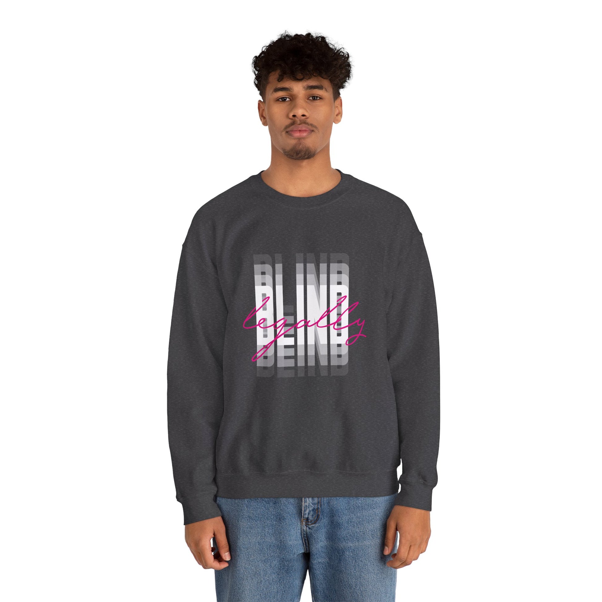 Legally Blind (pink)- Unisex Heavy Blend™ Crewneck Sweatshirt