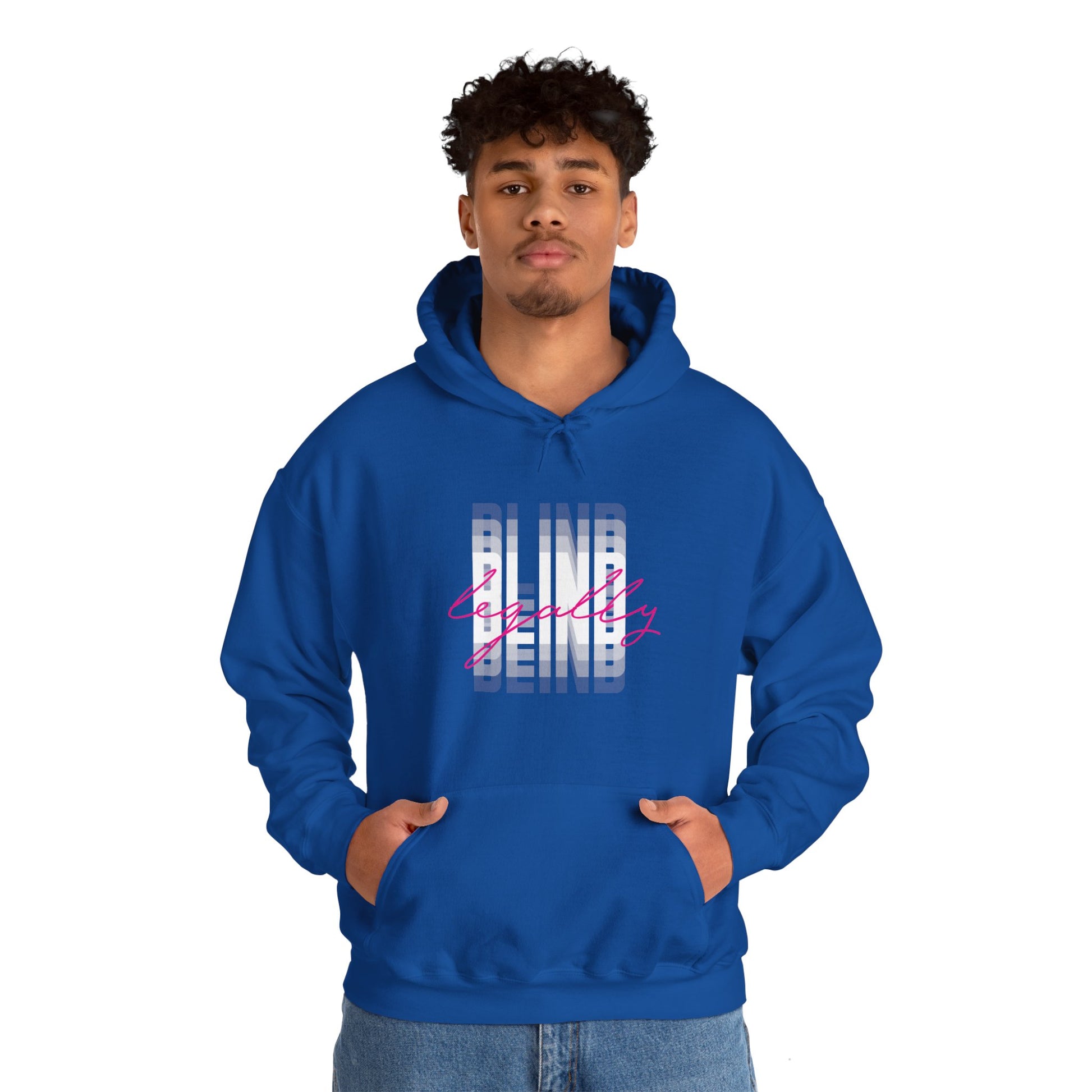 Legally Blind (Blurry) w/ pink- Unisex Heavy Blend™ Hooded Sweatshirt