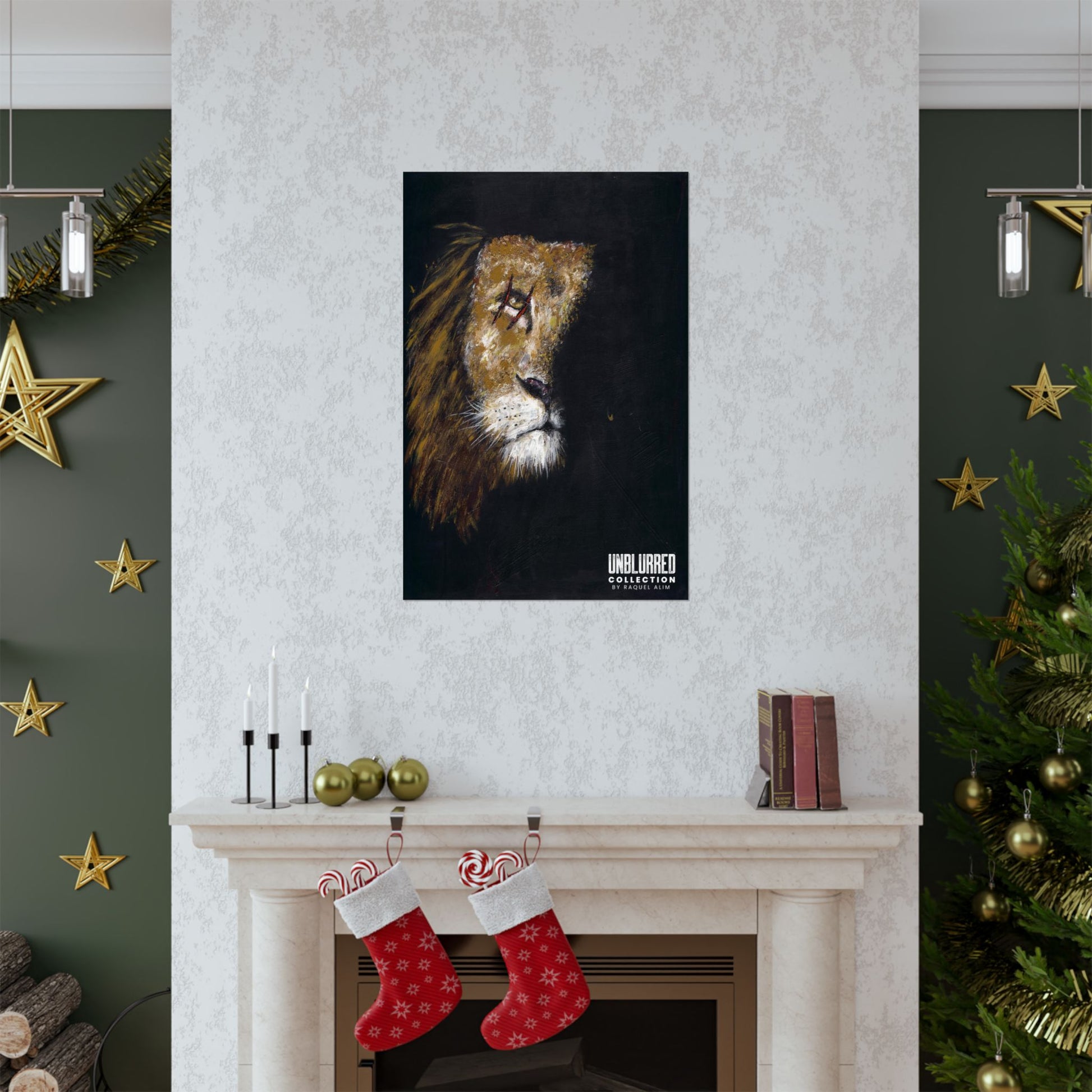 Unblurred Warrior Lion Poster