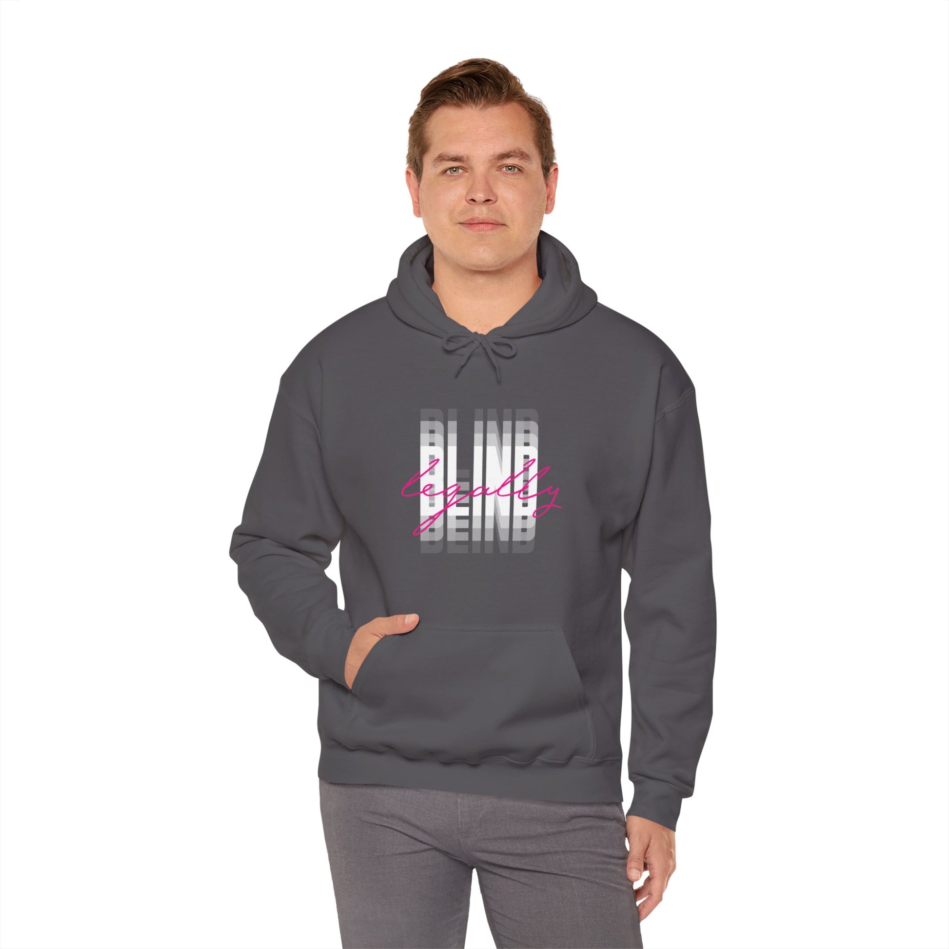 Legally Blind (Blurry) w/ pink- Unisex Heavy Blend™ Hooded Sweatshirt