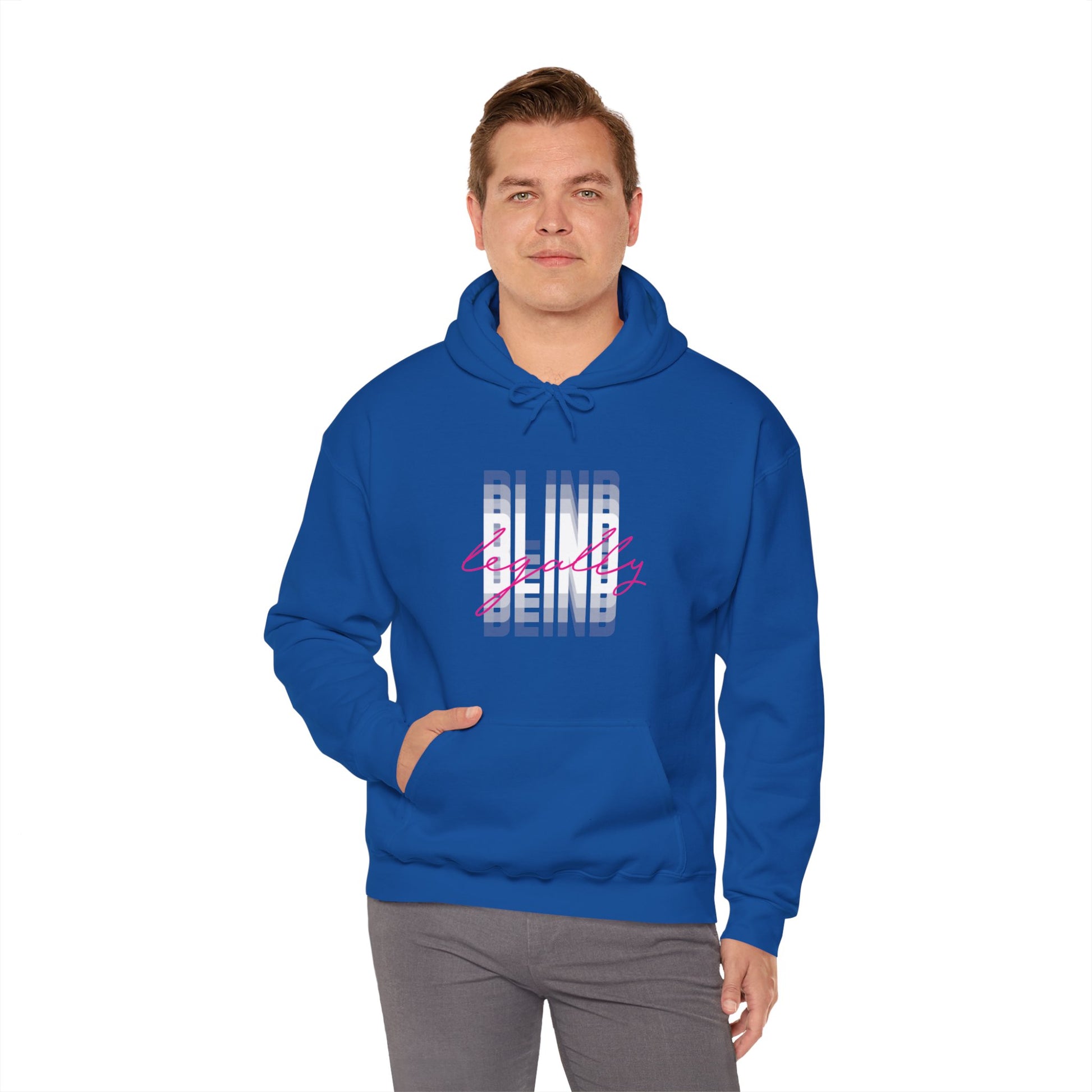 Legally Blind (Blurry) w/ pink- Unisex Heavy Blend™ Hooded Sweatshirt