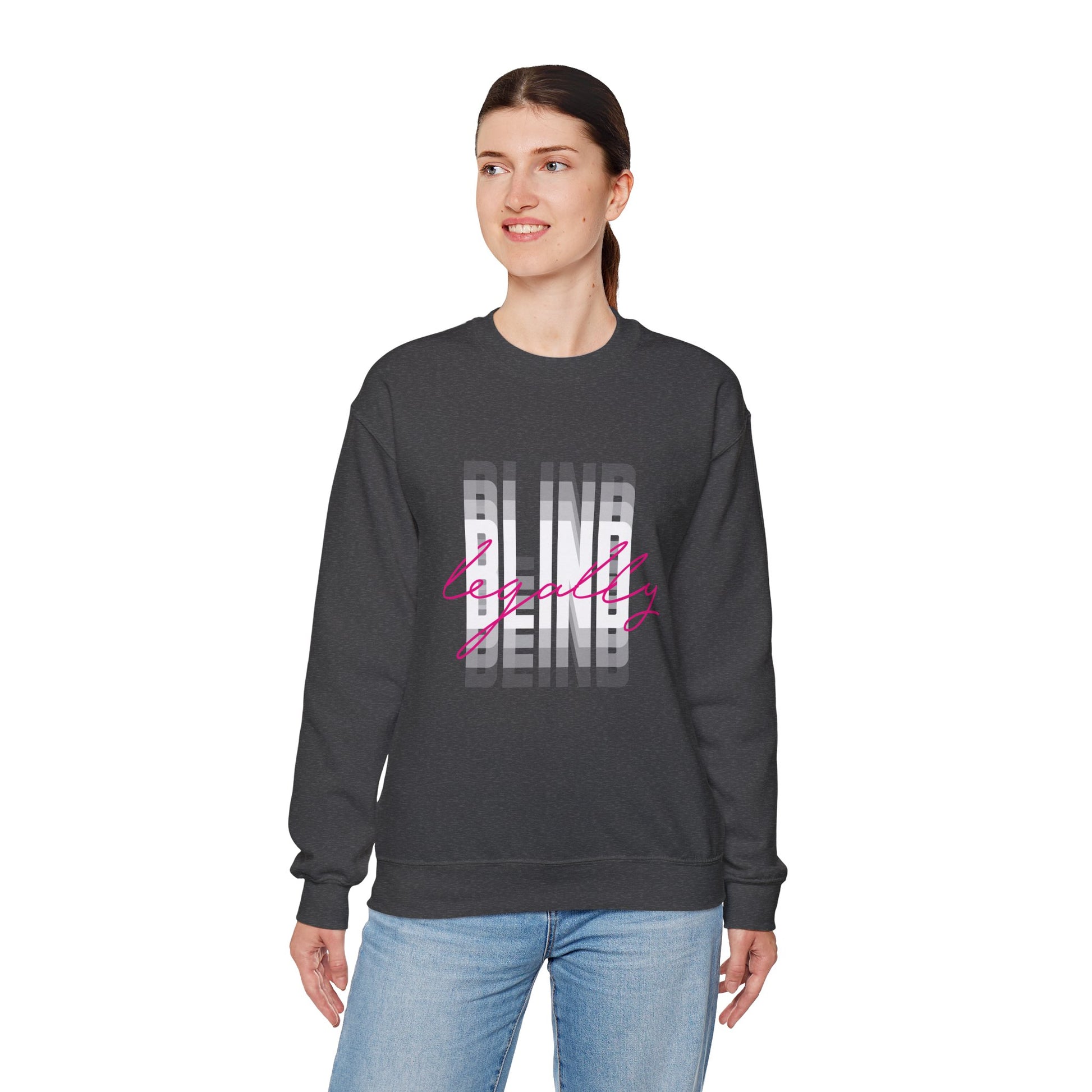 Legally Blind (pink)- Unisex Heavy Blend™ Crewneck Sweatshirt