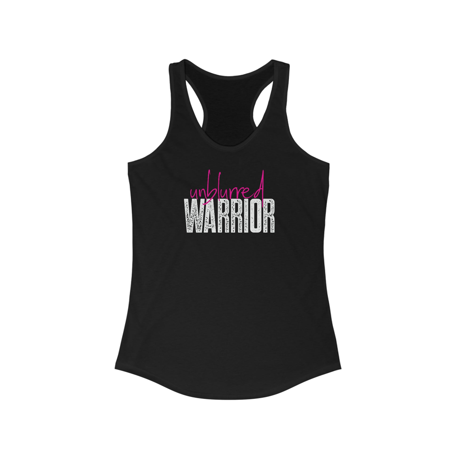 Unblurred Warrior w/ pink- Women's Racerback Tank