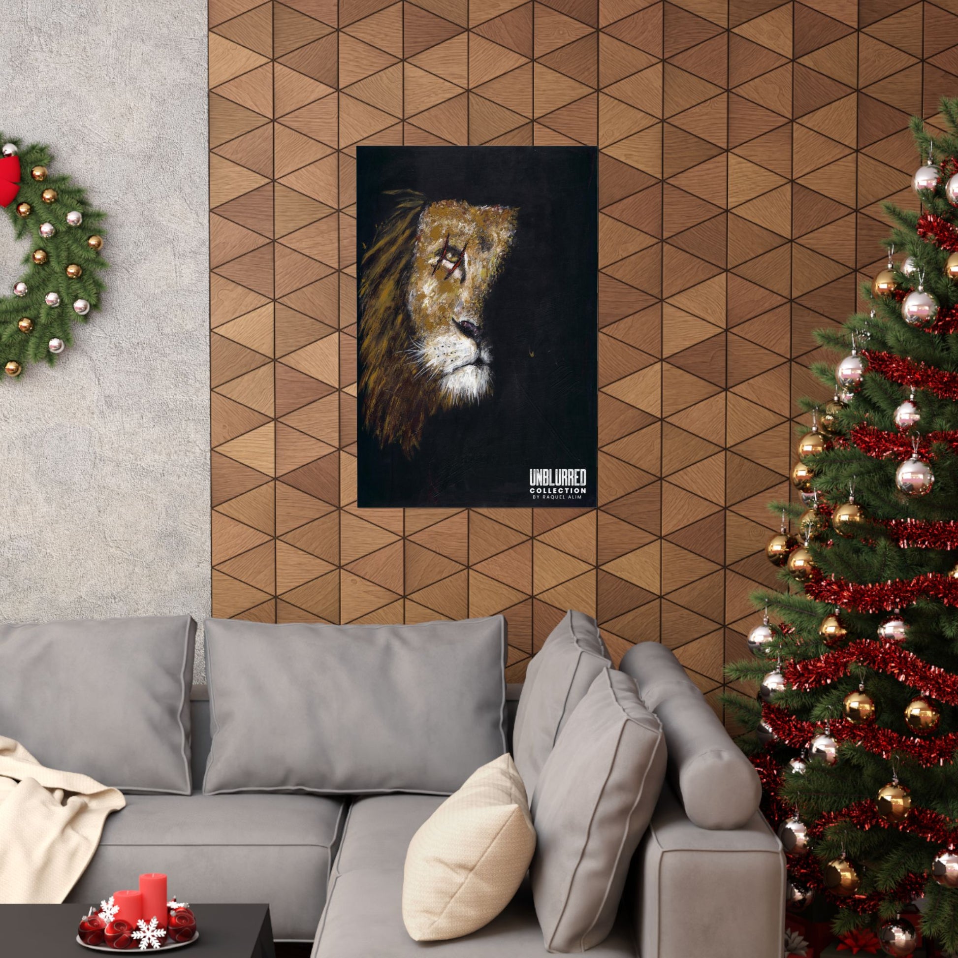 Unblurred Warrior Lion Poster