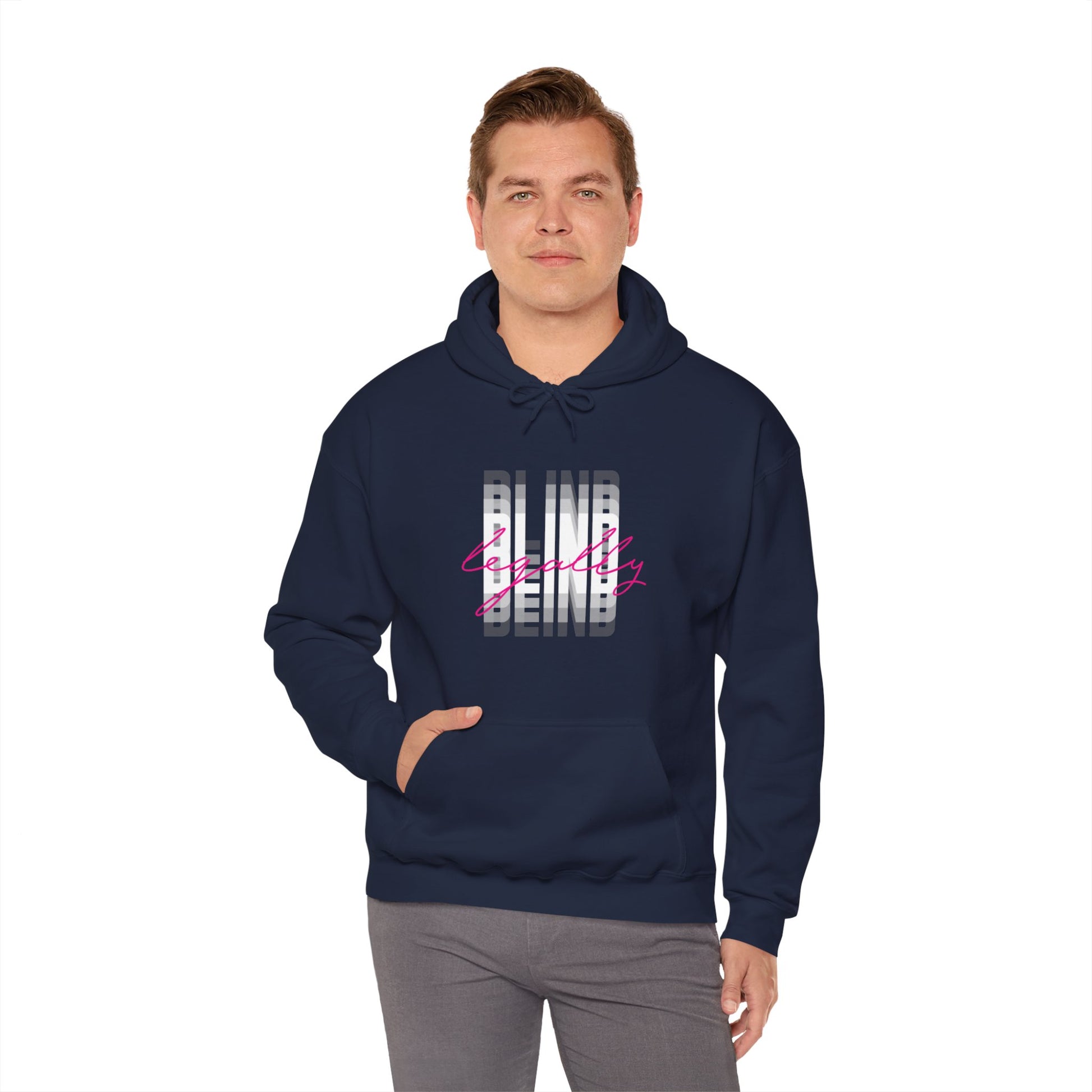 Legally Blind (Blurry) w/ pink- Unisex Heavy Blend™ Hooded Sweatshirt