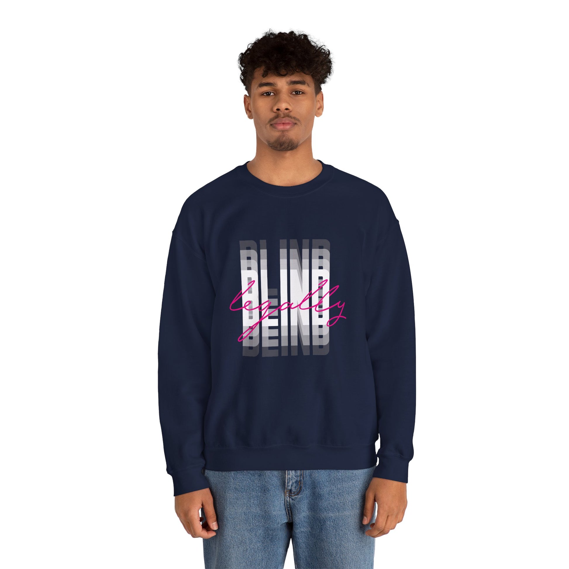 Legally Blind (pink)- Unisex Heavy Blend™ Crewneck Sweatshirt