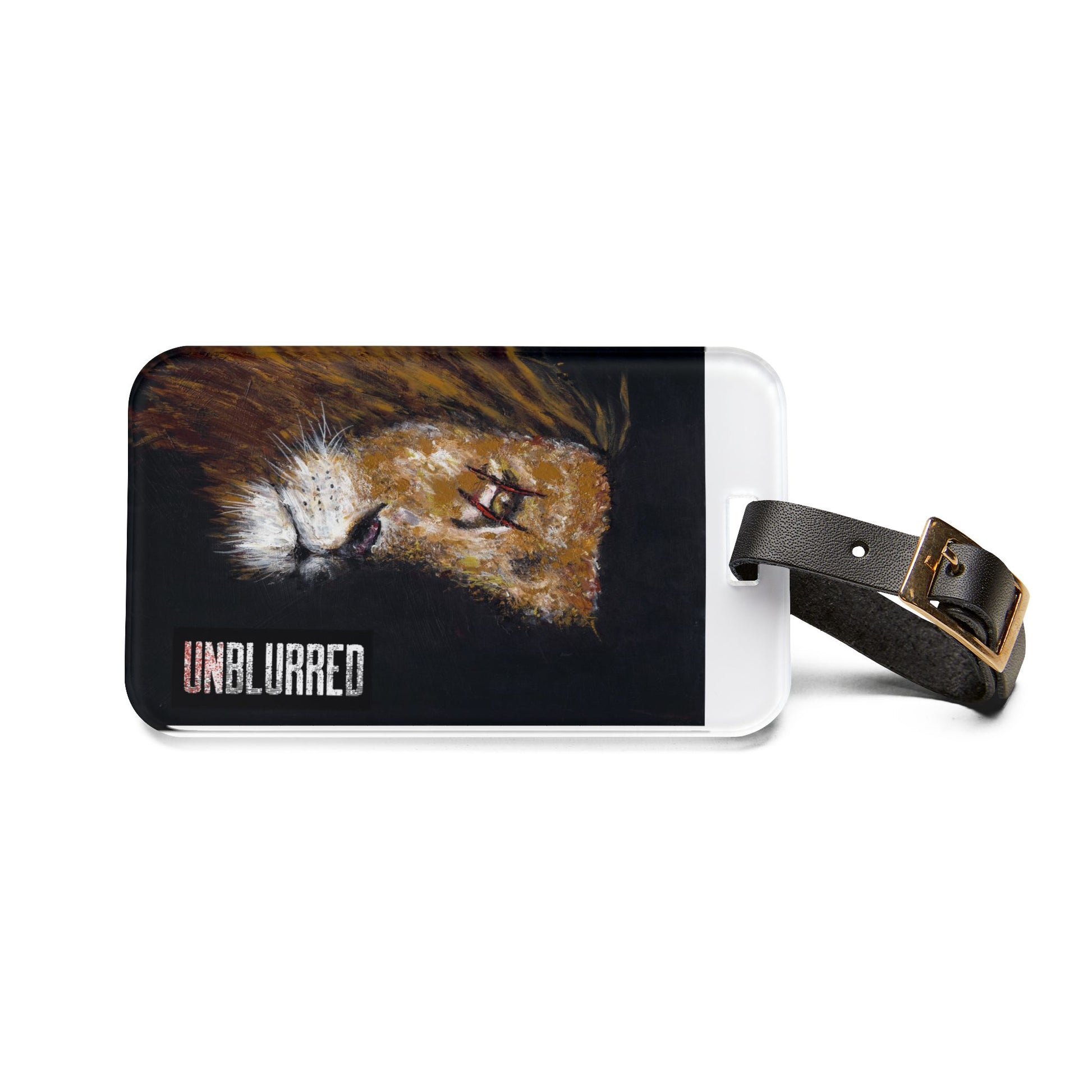 Unblurred Warrior Lion Luggage Tag