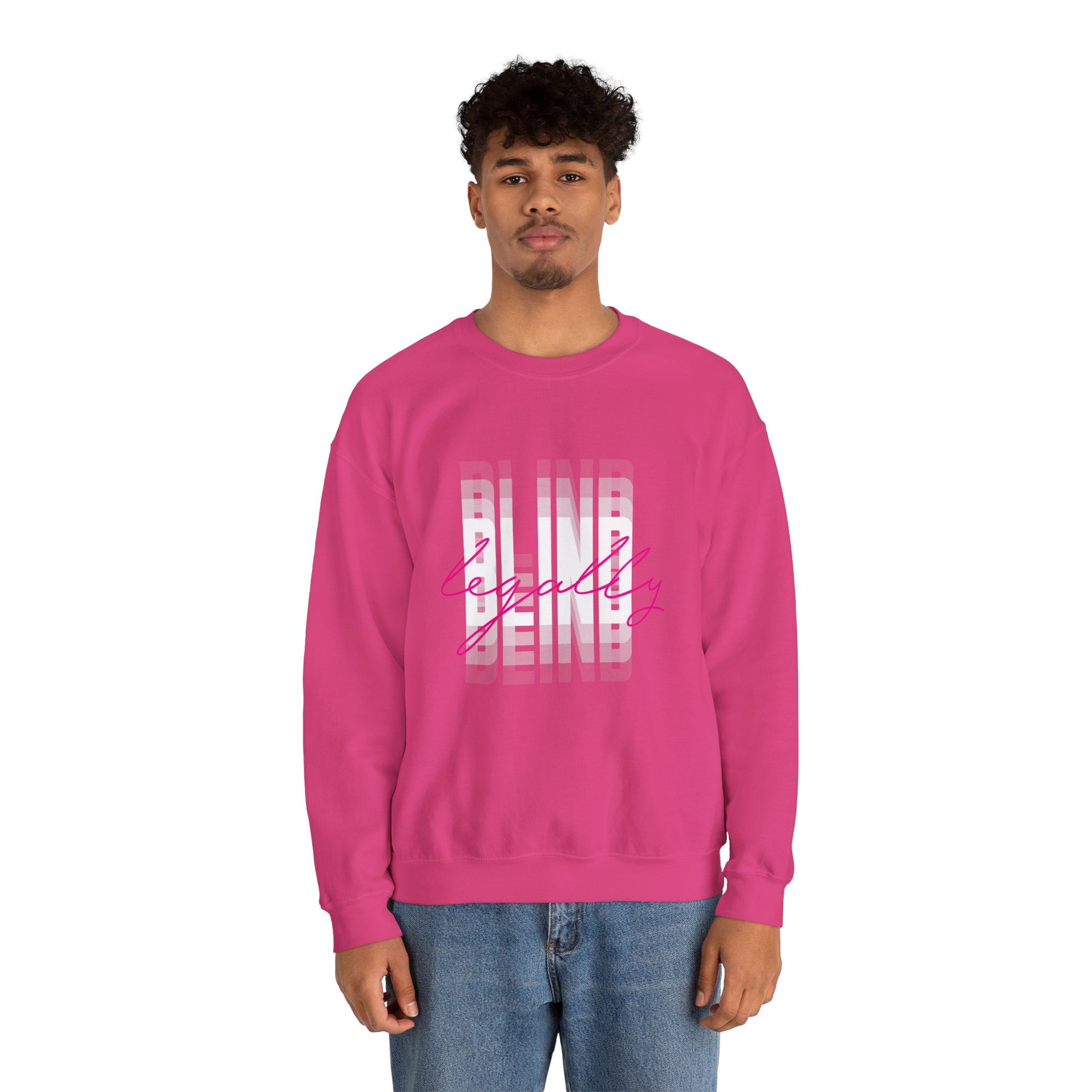 Legally Blind (pink)- Unisex Heavy Blend™ Crewneck Sweatshirt