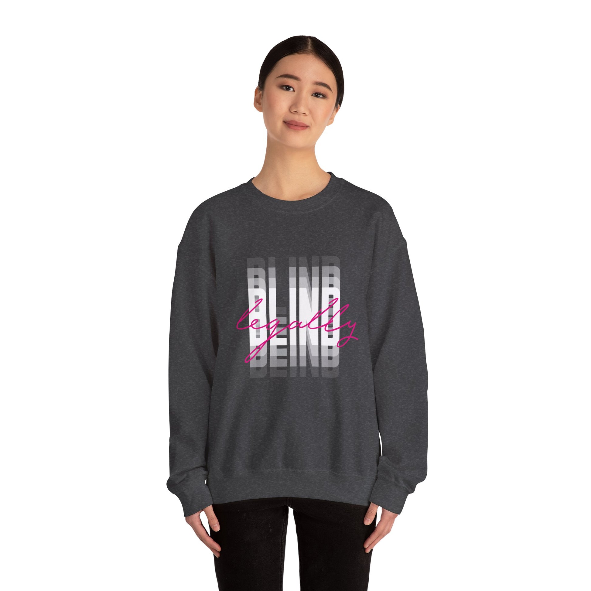 Legally Blind (pink)- Unisex Heavy Blend™ Crewneck Sweatshirt