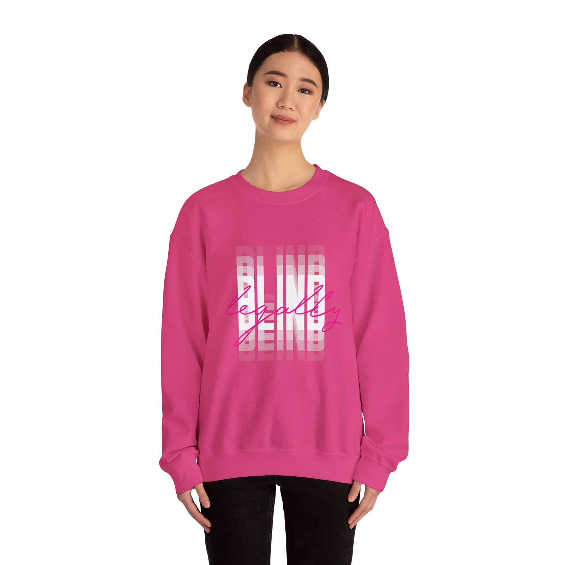 Legally Blind (pink)- Unisex Heavy Blend™ Crewneck Sweatshirt