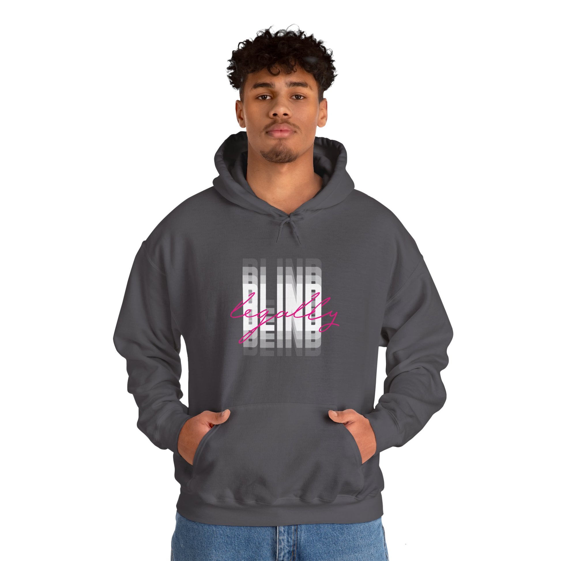 Legally Blind (Blurry) w/ pink- Unisex Heavy Blend™ Hooded Sweatshirt