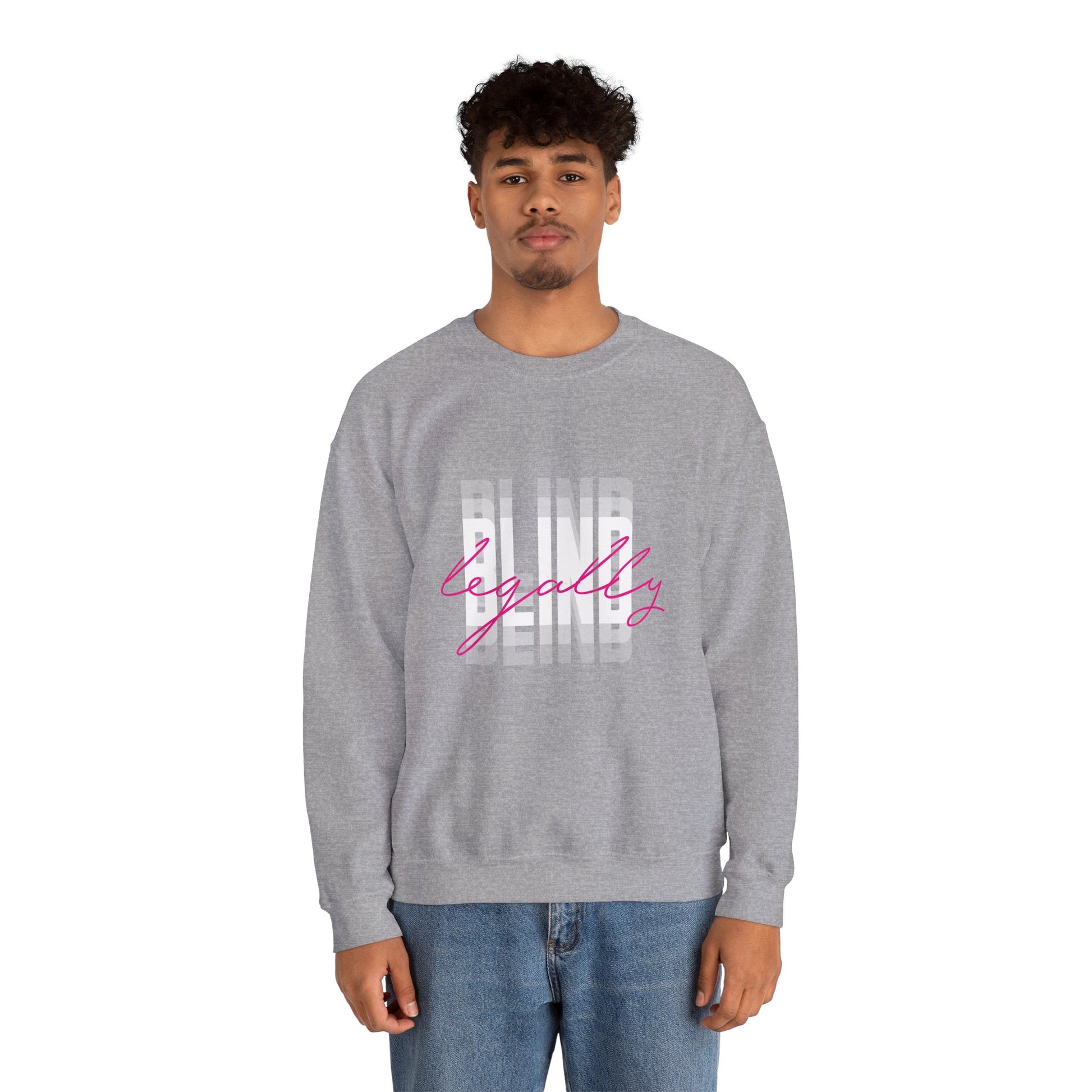 Legally Blind (pink)- Unisex Heavy Blend™ Crewneck Sweatshirt