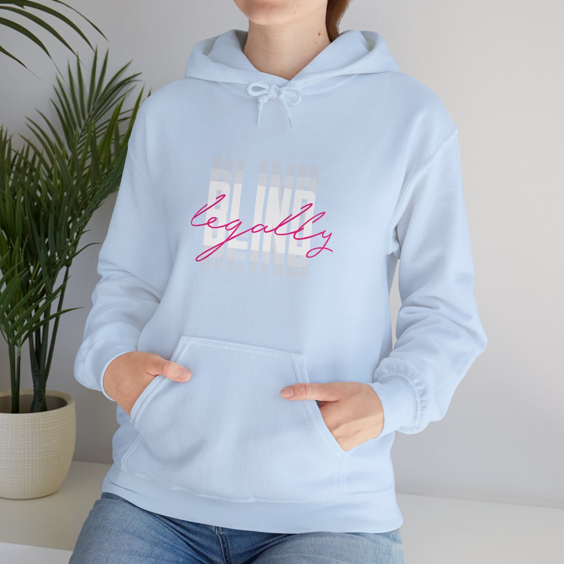 Legally Blind (Blurry) w/ pink- Unisex Heavy Blend™ Hooded Sweatshirt