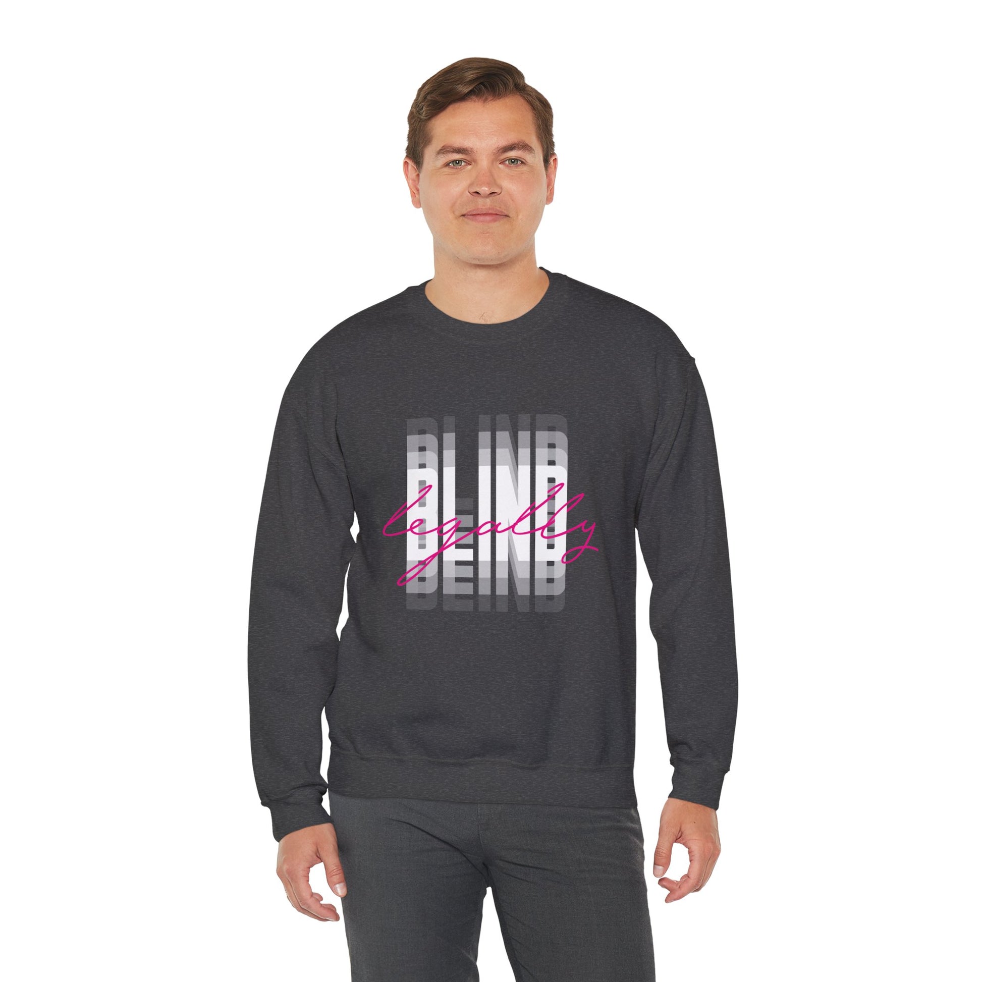 Legally Blind (pink)- Unisex Heavy Blend™ Crewneck Sweatshirt