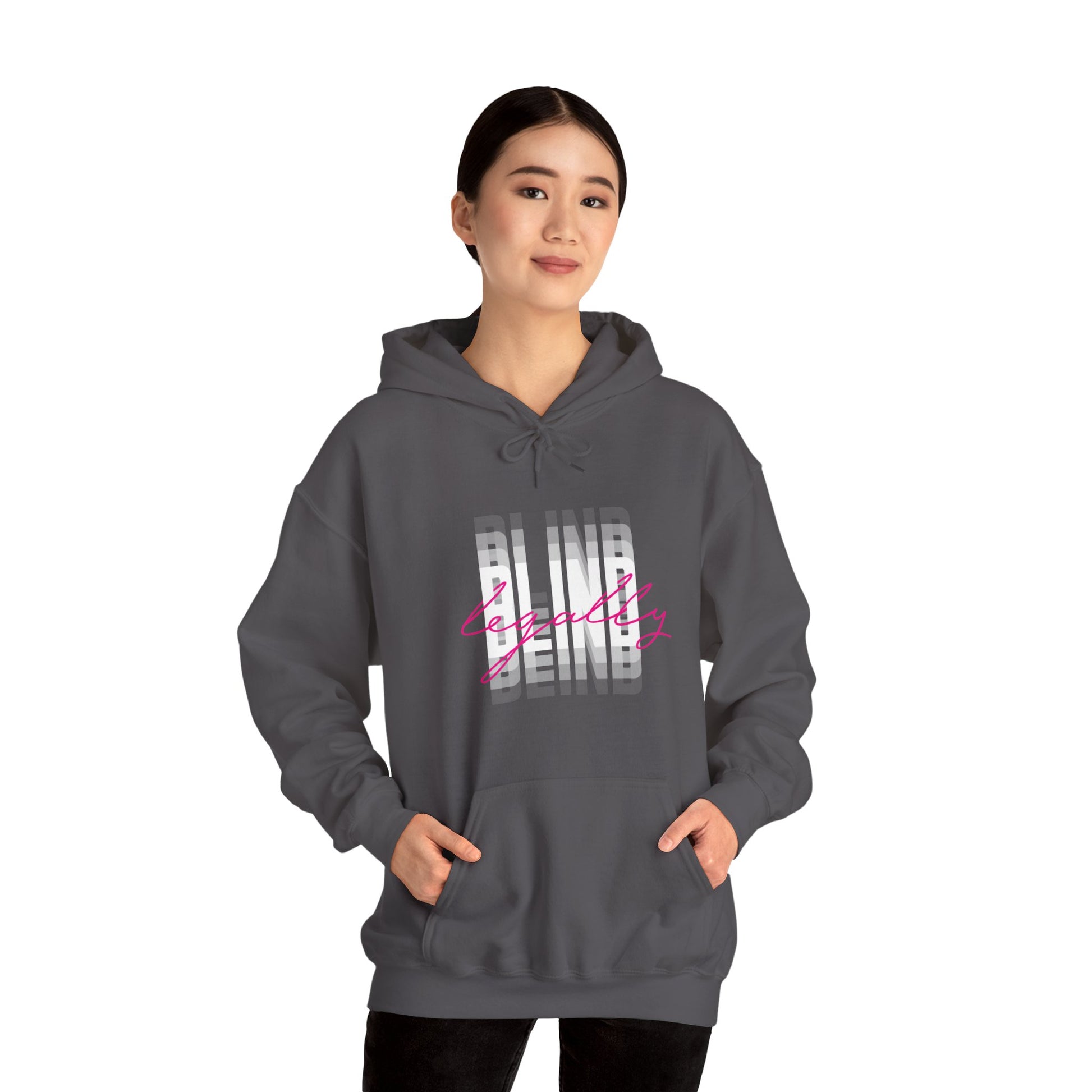 Legally Blind (Blurry) w/ pink- Unisex Heavy Blend™ Hooded Sweatshirt