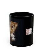 Unblurred Warrior Lion: Black mug 11oz