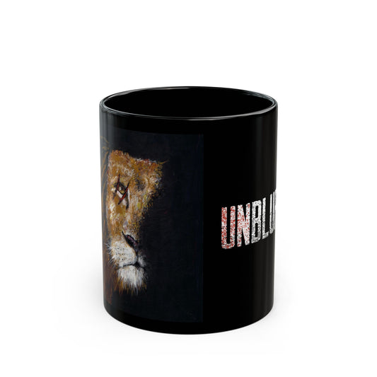 Unblurred Warrior Lion: Black mug 11oz