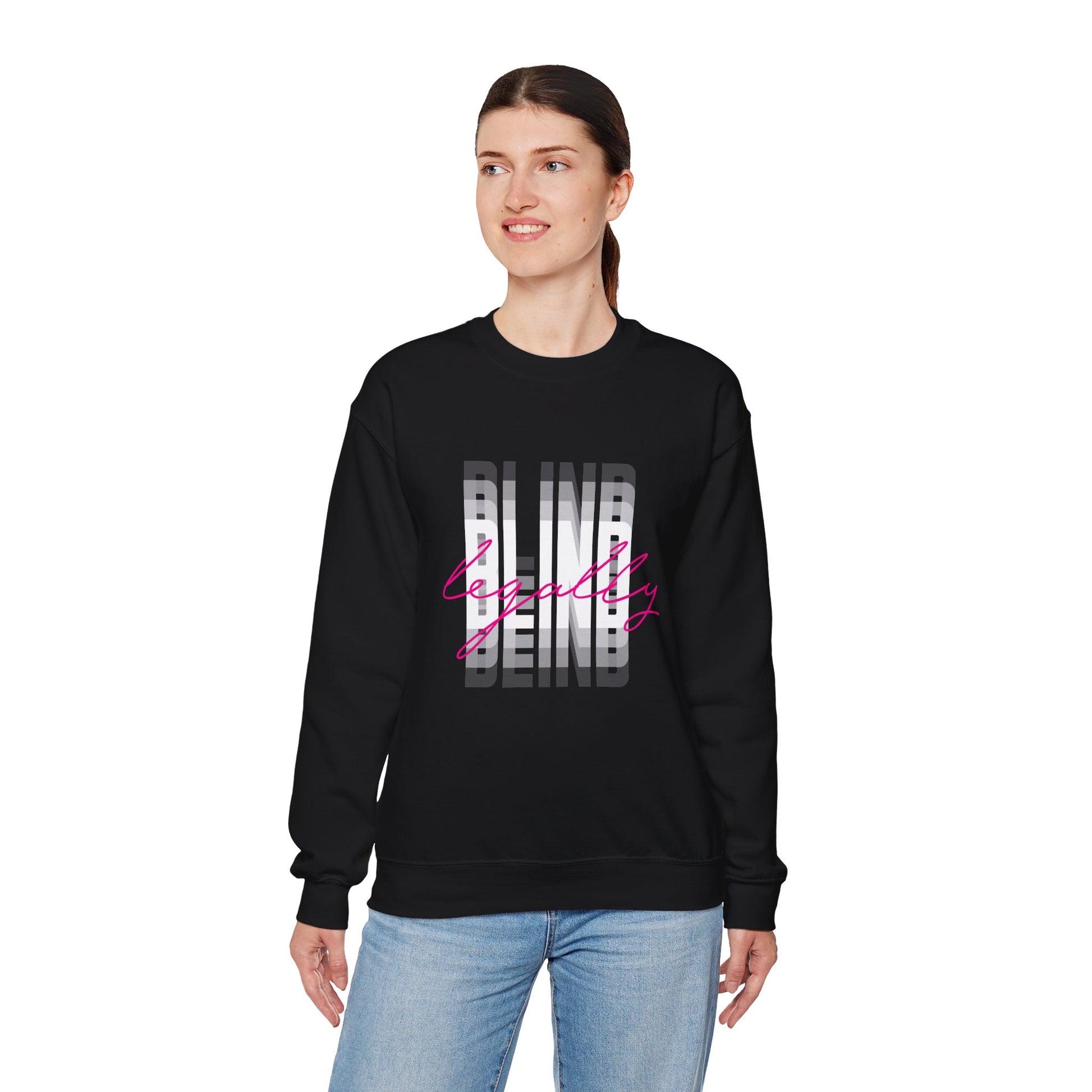 Legally Blind (pink)- Unisex Heavy Blend™ Crewneck Sweatshirt