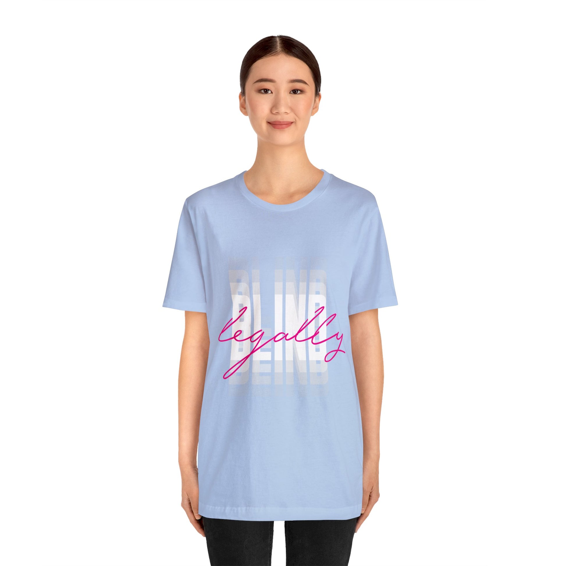 Legally Blind (Blurry) w/ pink- Unisex Jersey Short Sleeve Tee