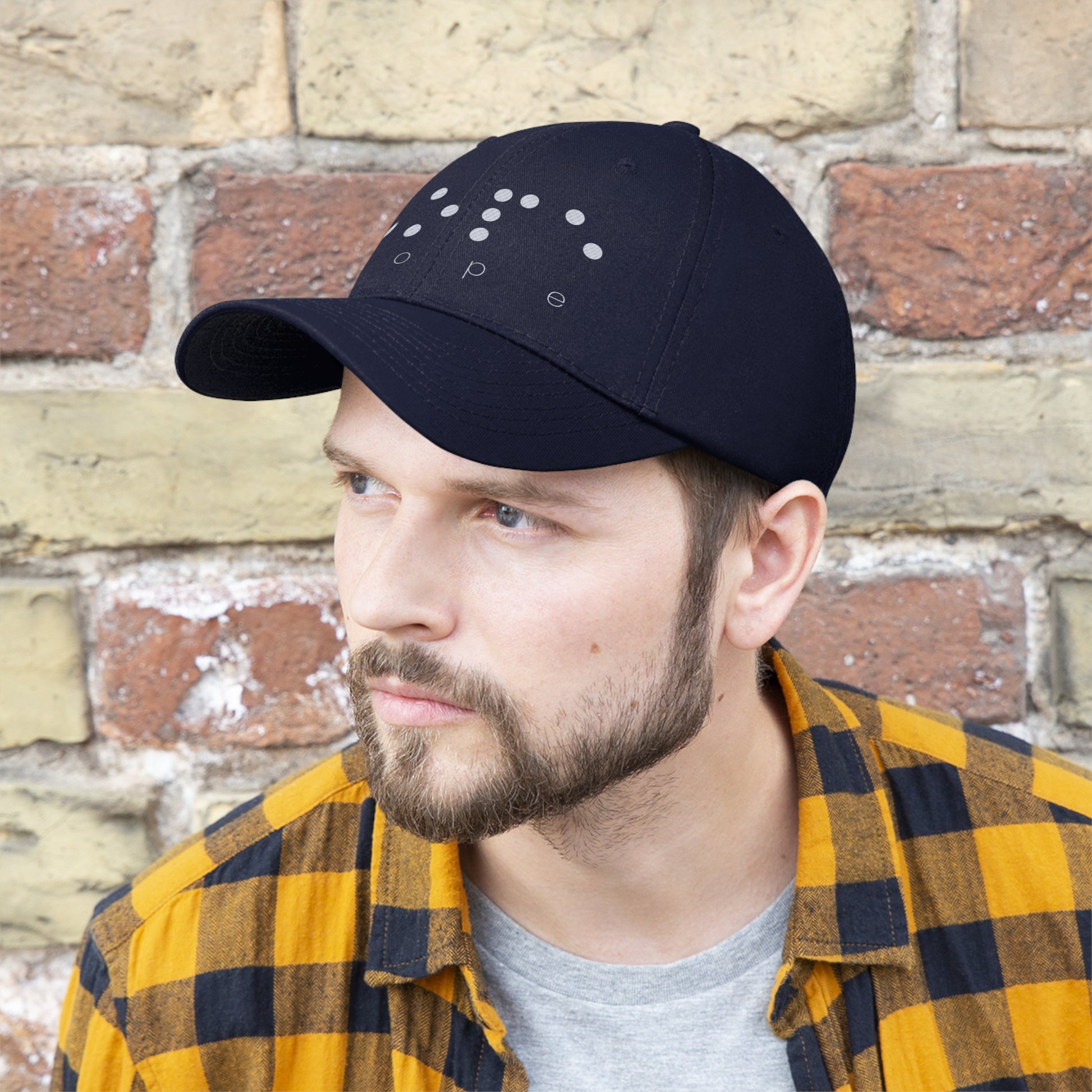 Hope (White Braille Dots) - Unisex Twill Cap