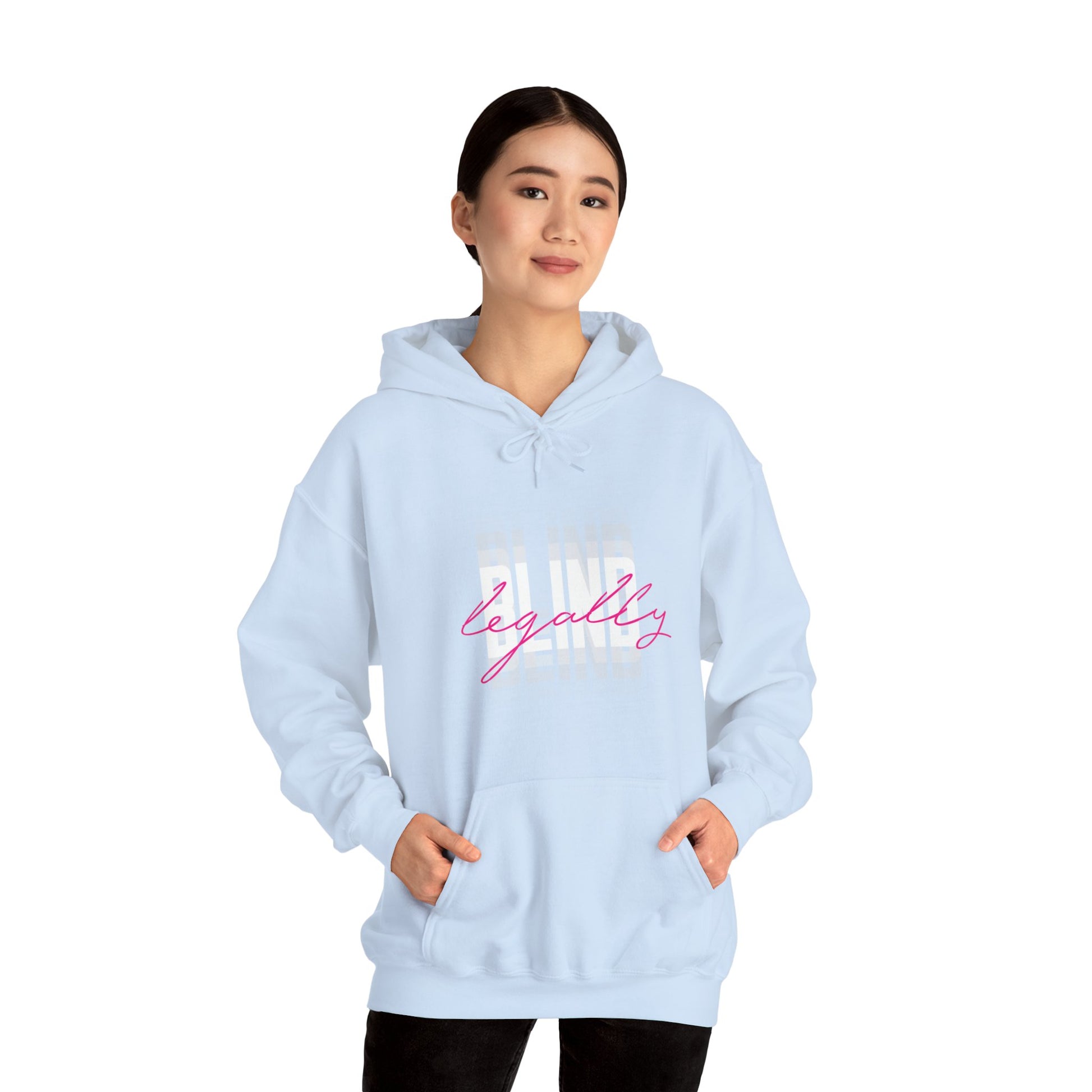 Legally Blind (Blurry) w/ pink- Unisex Heavy Blend™ Hooded Sweatshirt