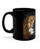 Warrior Lion: Black mug 11oz