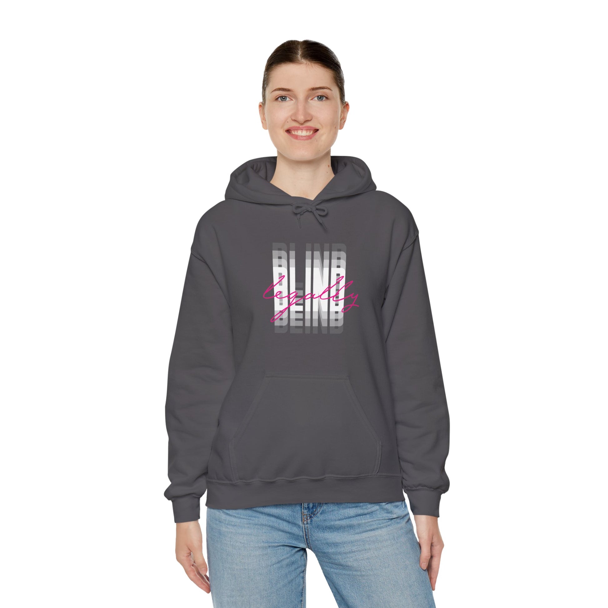 Legally Blind (Blurry) w/ pink- Unisex Heavy Blend™ Hooded Sweatshirt