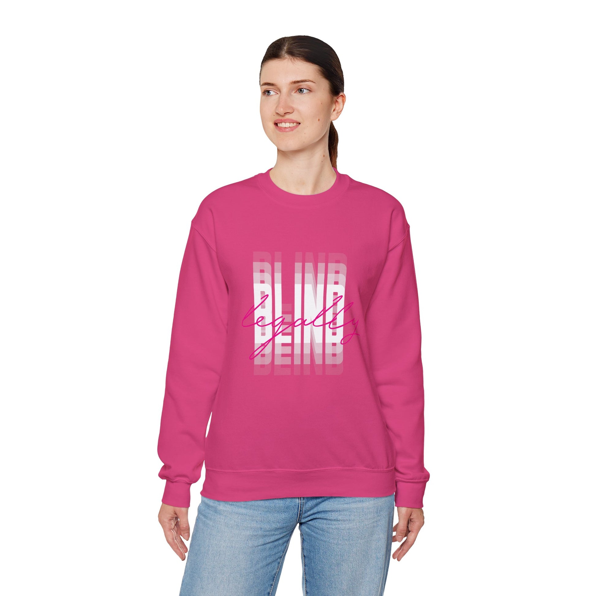 Legally Blind (pink)- Unisex Heavy Blend™ Crewneck Sweatshirt