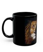 Unblurred Warrior Lion: Black mug 11oz