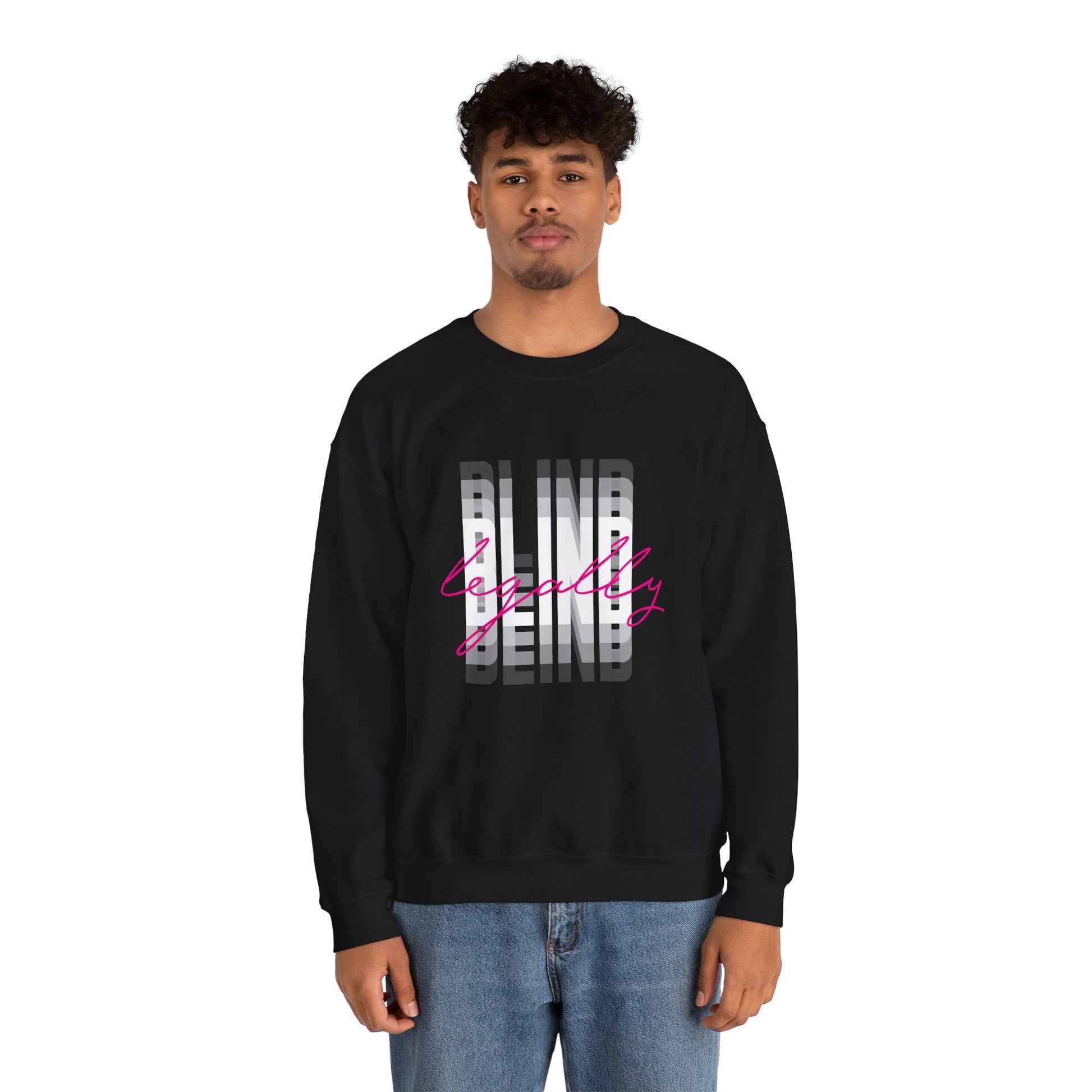 Legally Blind (pink)- Unisex Heavy Blend™ Crewneck Sweatshirt