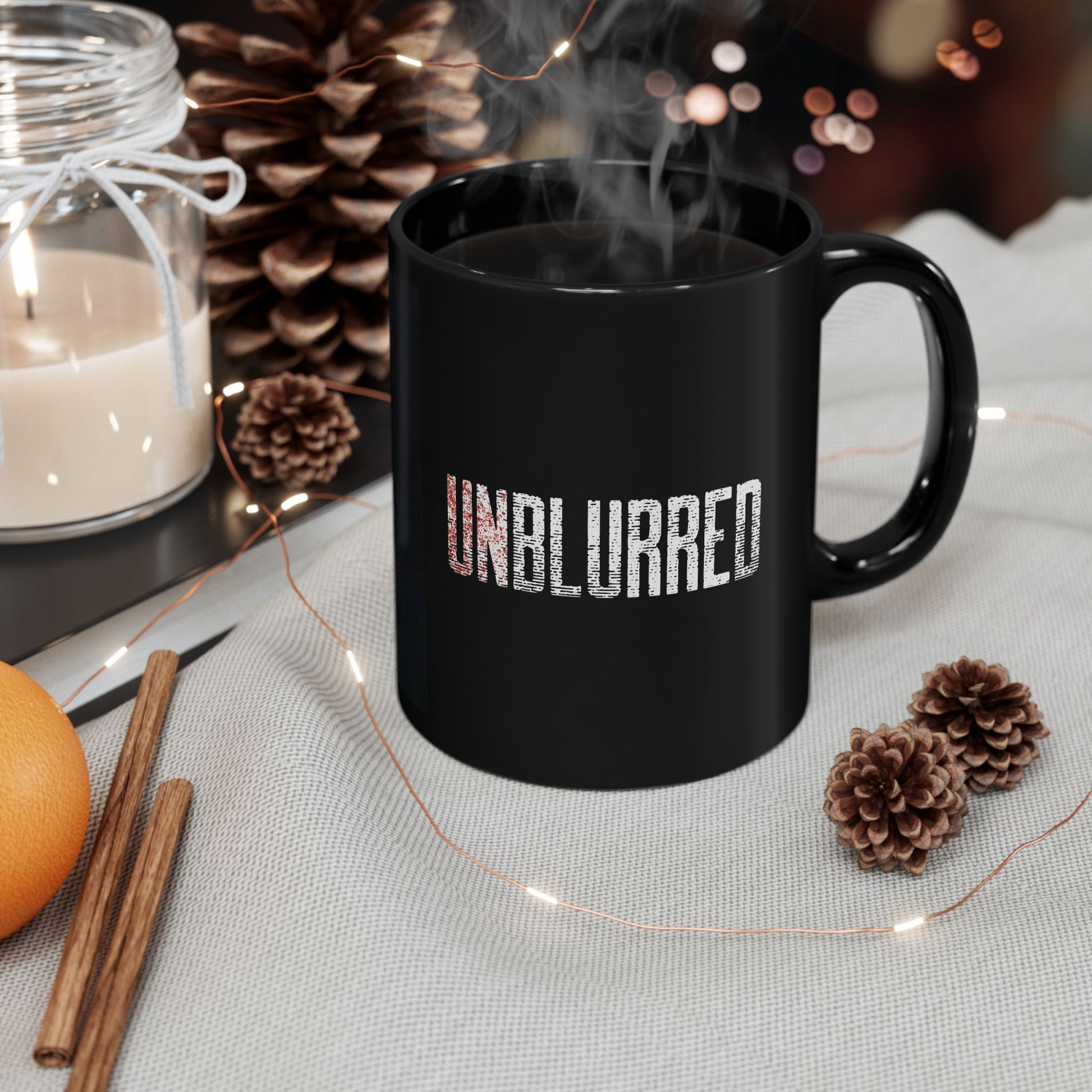 Unblurred Warrior Lion: Black mug 11oz