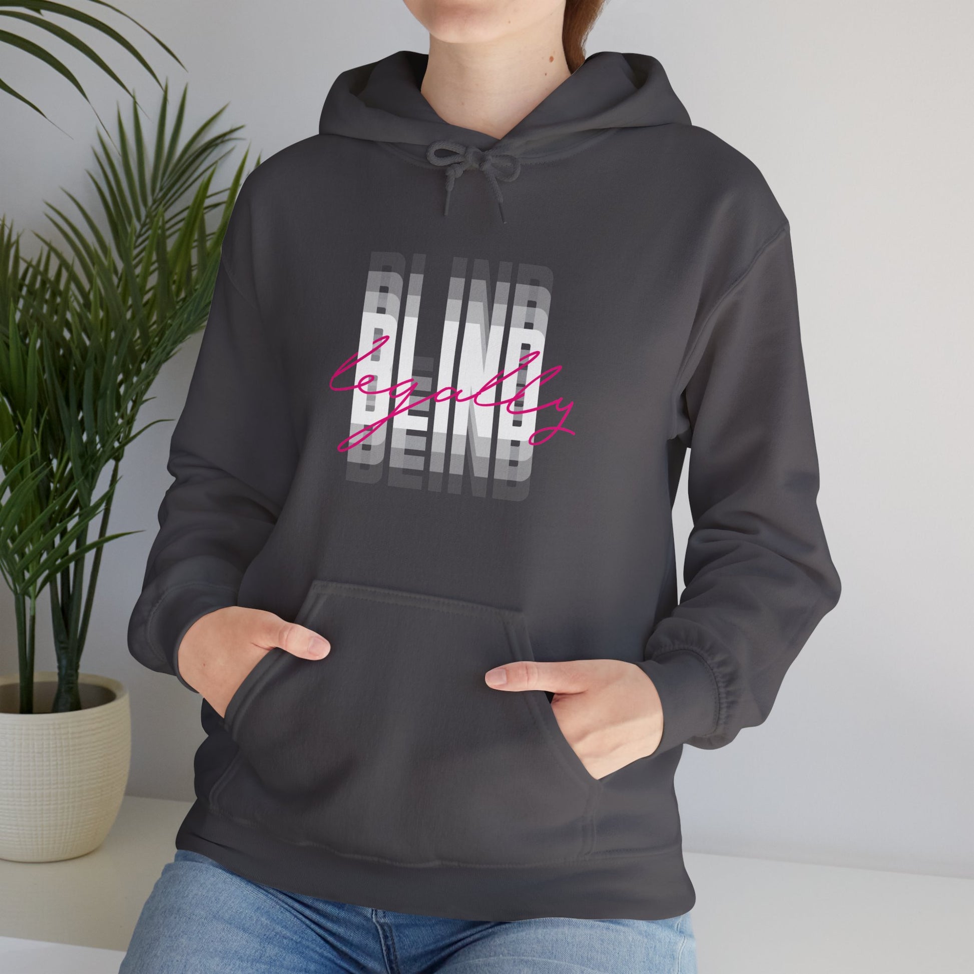 Legally Blind (Blurry) w/ pink- Unisex Heavy Blend™ Hooded Sweatshirt