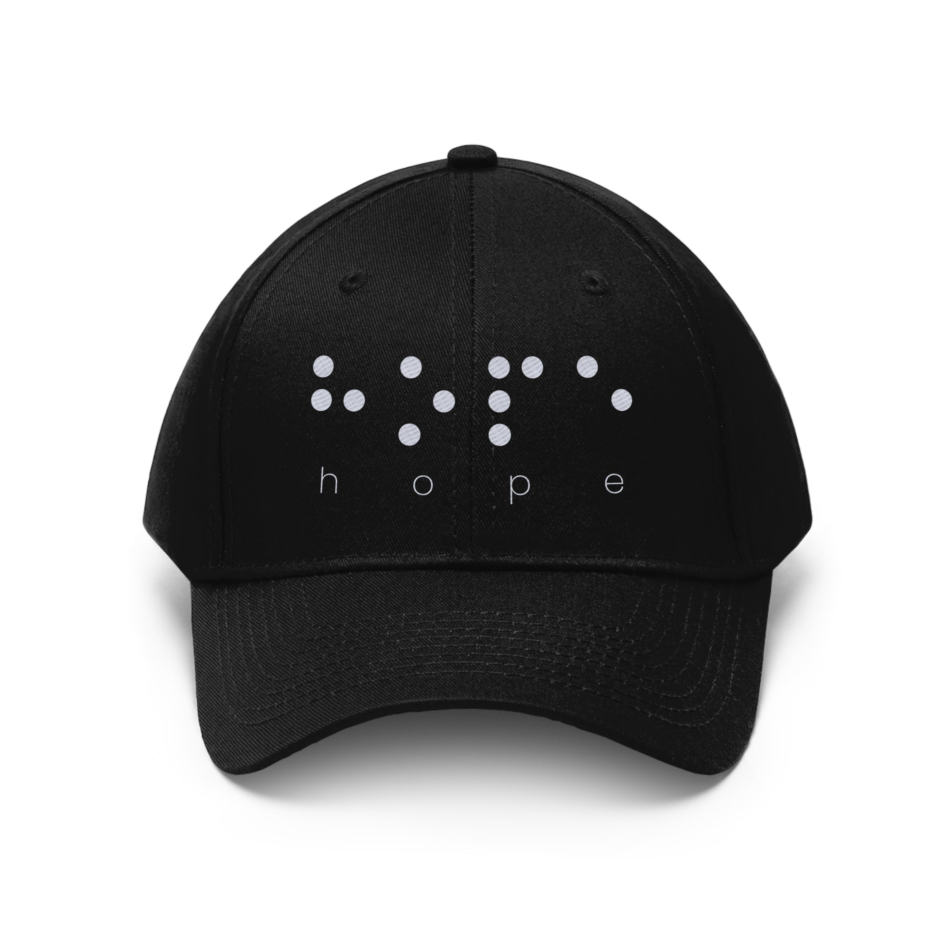 Hope (White Braille Dots) - Unisex Twill Cap