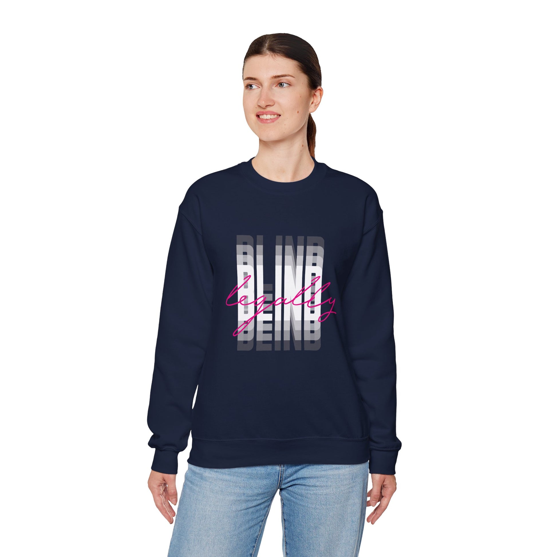 Legally Blind (pink)- Unisex Heavy Blend™ Crewneck Sweatshirt