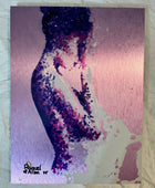 Strength and Courage ( Pink Lady ) Brushed Metal Print